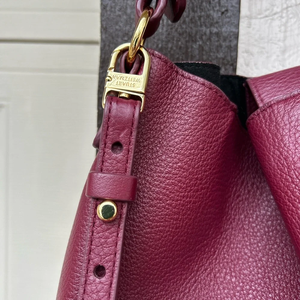 Stuart Weitzman Burgundy Hobo Bag